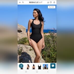 Miraclesuit Black Scoop-Neck One-Piece Swimsuit